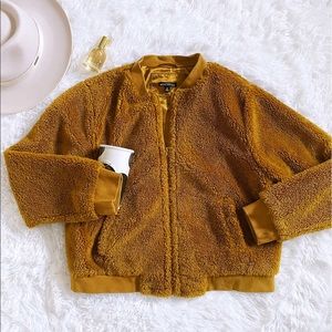 J. Crew Mercantile Women’s Sherpa Bomber Jacket Gold Size XL